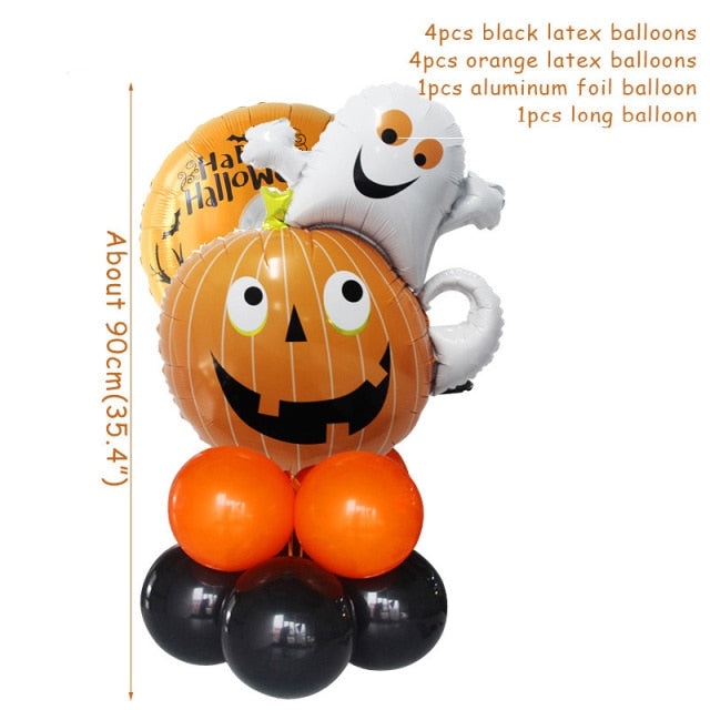 Halloween Pumpkin Ghost Witch Bat Foil Balloons