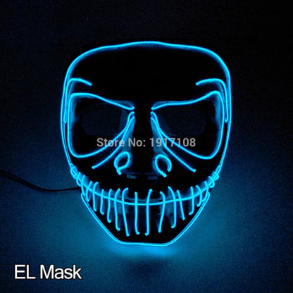 LED Neon Light Horror Masks Set