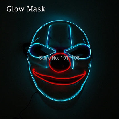LED Neon Light Horror Masks Set