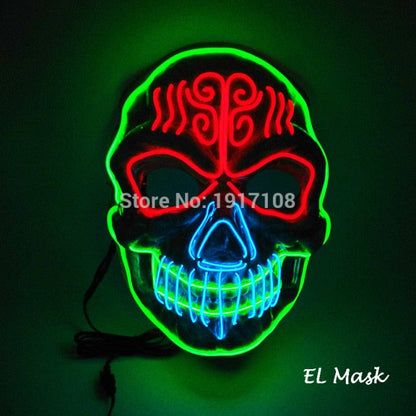 LED Neon Light Horror Masks Set