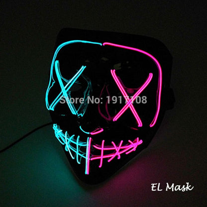 LED Neon Light Horror Masks Set