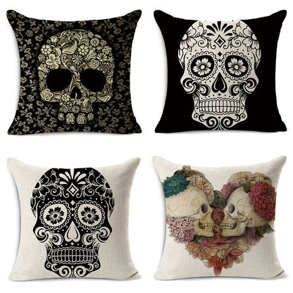 Mexican Style Cushion Covers Skull Pattern