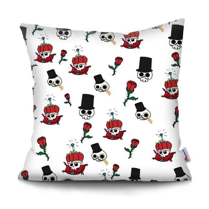 Skull Head Flowers Print Cushion Cover Throw Pillows Covers