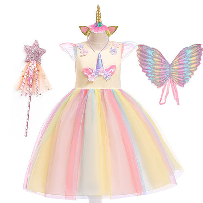Cute Unicorn Dress With Wings