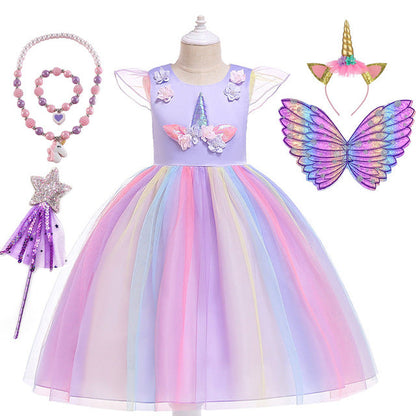 Cute Unicorn Dress With Wings