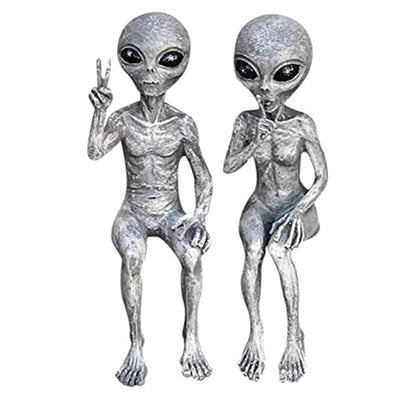 Outer Space Alien Statue Martians Garden Figurine