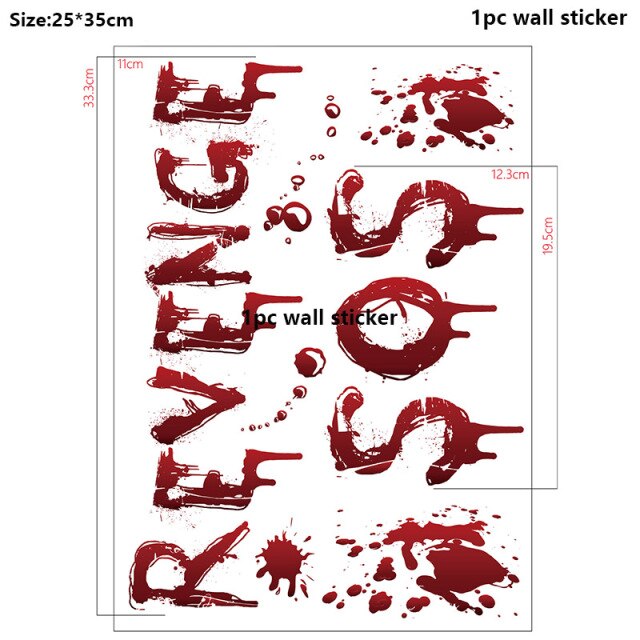 Bloody Print Halloween Wall Stickers