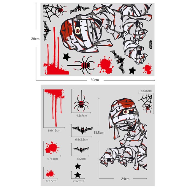Halloween Window Stickers Pumpkin Ghost