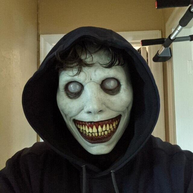 Scary Bald Blood Scar Mask Horror
