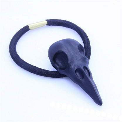 Gothic Raven Skull Elastic Hair Band