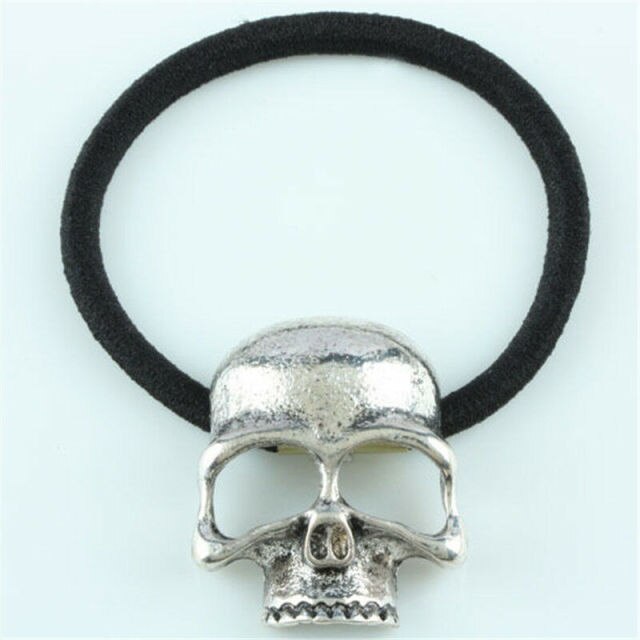 Gothic Raven Skull Elastic Hair Band