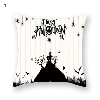 Halloween Series  Peach Skin Pillowcase Black White Skull