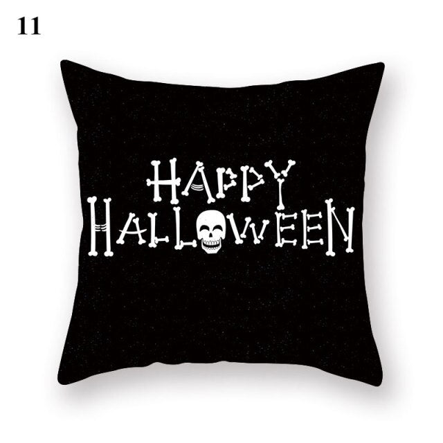 Halloween Series  Peach Skin Pillowcase Black White Skull