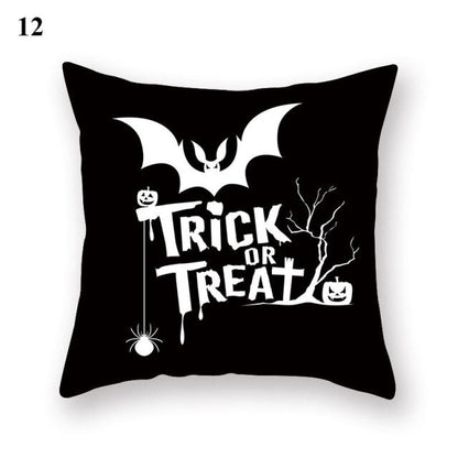 Halloween Series  Peach Skin Pillowcase Black White Skull