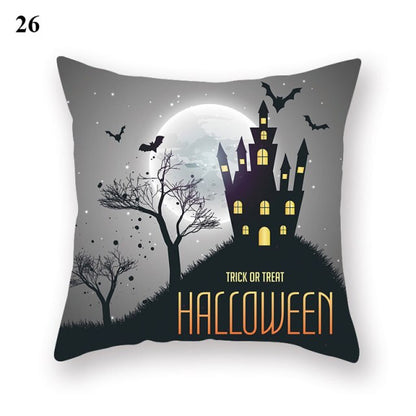 Halloween Series  Peach Skin Pillowcase Black White Skull