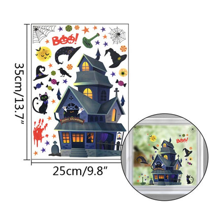 Cartoon Pumpkin Bat Halloween Wall Stickers