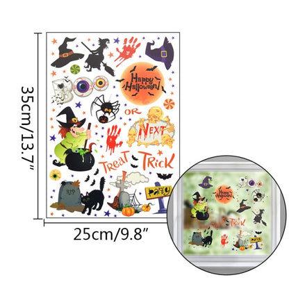 Cartoon Pumpkin Bat Halloween Wall Stickers