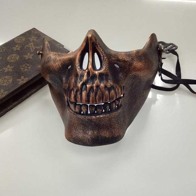 Warrior Skeleton Mask Horror Half Face Skull