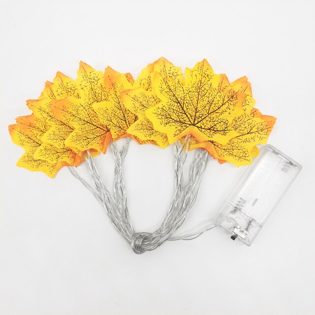 Artificial Maple Leaves With Fairy Lights