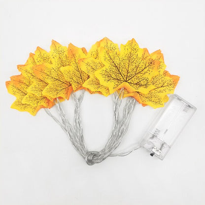 Artificial Maple Leaves With Fairy Lights