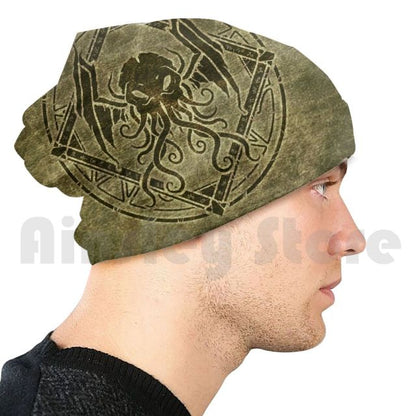 Cthulhu Design-Old Leather Beanies Pullover Cap