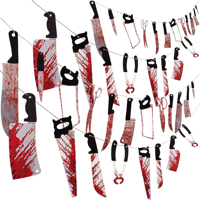 Warning Tape Sign Halloween Props Window Props