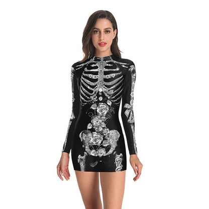 Horror Bloody Nurse Skull Costume