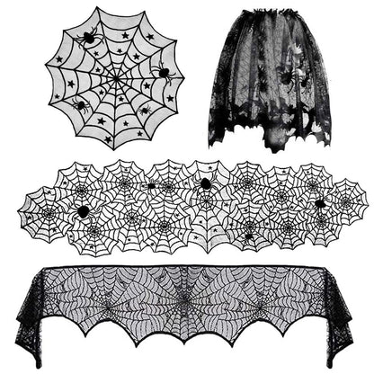 Halloween Decorative Lace Spider Web Skeleton