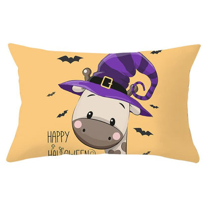 Colorful Pumpkin Funny Owl Printed Lumbar