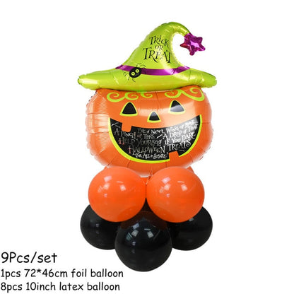 Pumpkin Ghost Witch Stand Balloon Kit