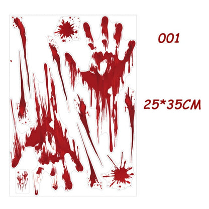 Horror Blood Handprint Footprint Sticker