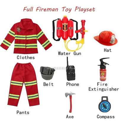 Firefighter Halloween Cosplay Uniform For Kids