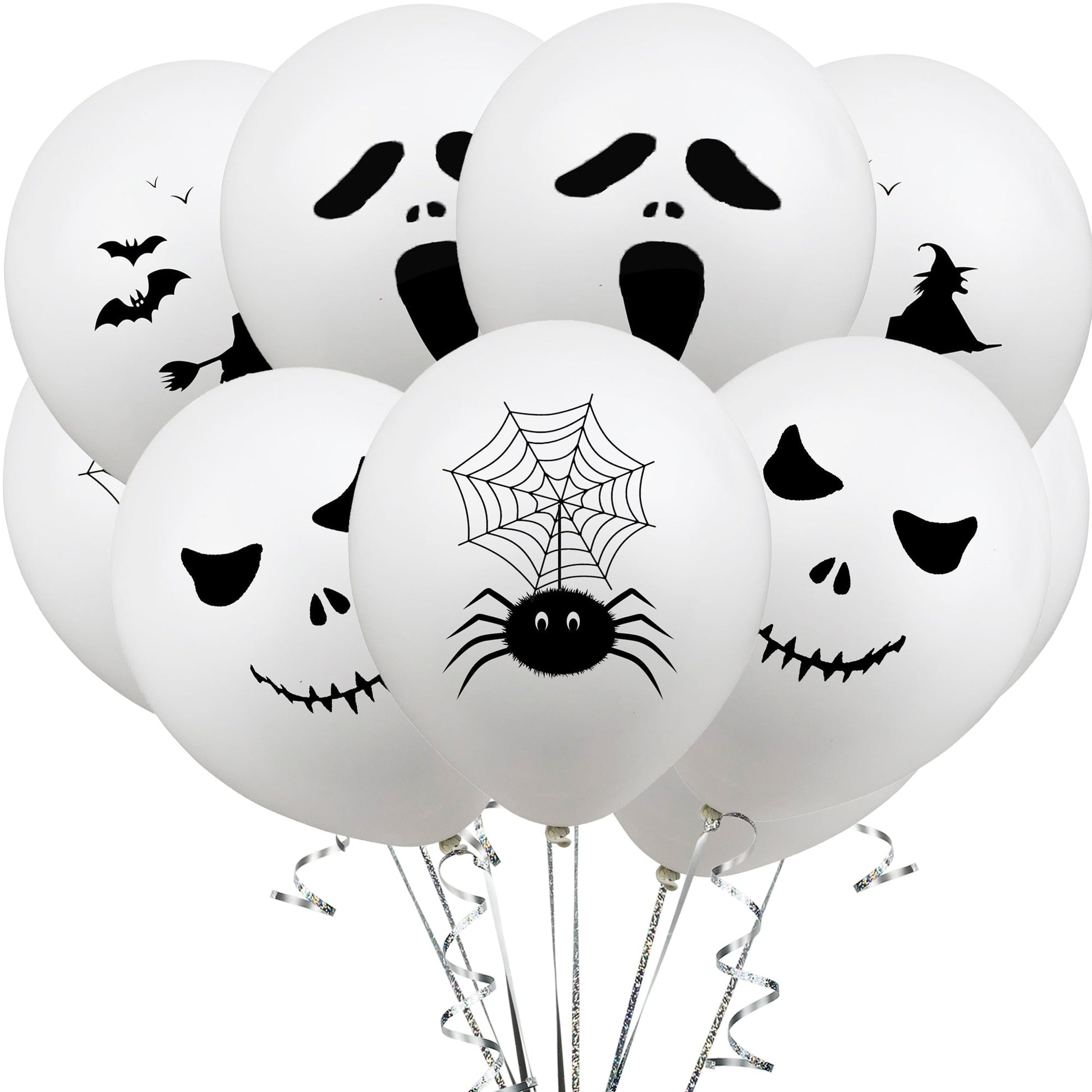 White Latex Balloons Spider Ghost Witch Air Balloons