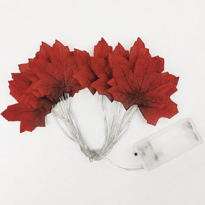 Artificial Maple Leaves With Fairy Lights