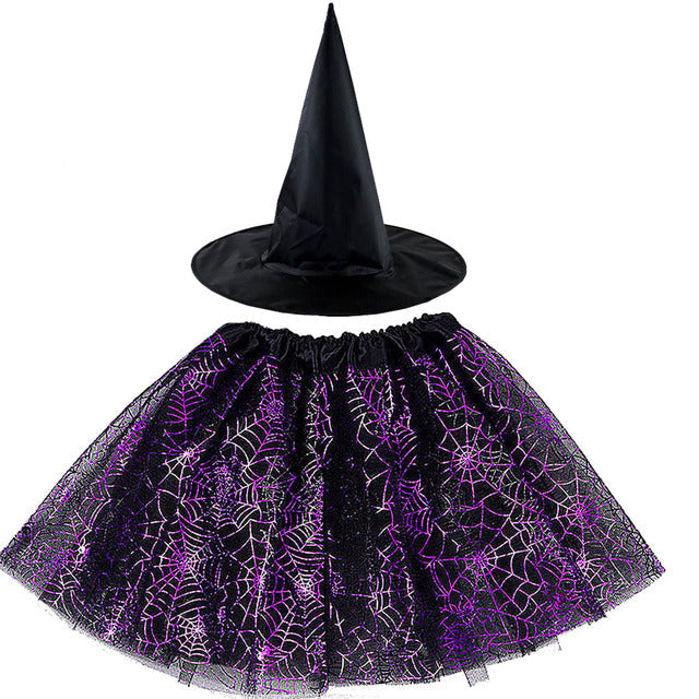 Spider Web Tutu Cobweb Skirt Witch Wizard Hat Tulle Outfits