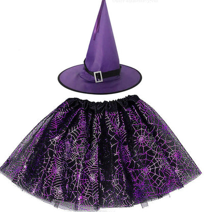 Spider Web Tutu Cobweb Skirt Witch Wizard Hat Tulle Outfits