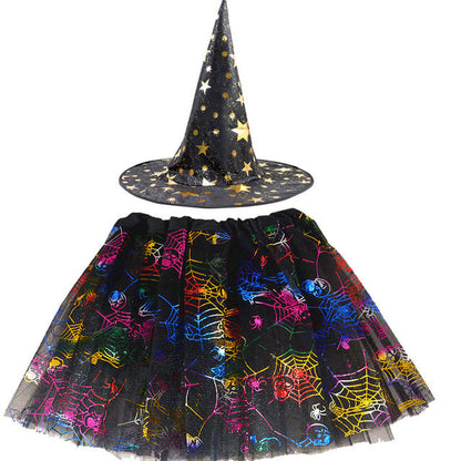 Spider Web Tutu Cobweb Skirt Witch Wizard Hat Tulle Outfits