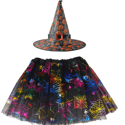 Spider Web Tutu Cobweb Skirt Witch Wizard Hat Tulle Outfits