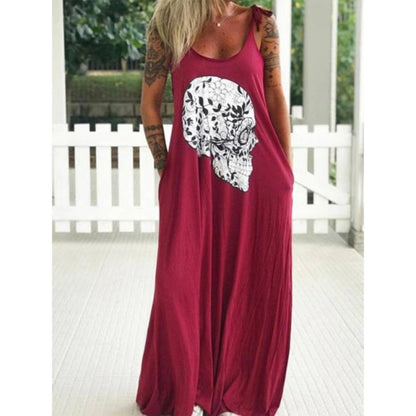 Summer Dresses Women Punk Style Loose Halter Neck