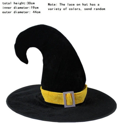 Witch Masquerade Ribbon Wizard Hat