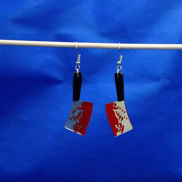 Bloody Acrylic Knife Drop Earrings