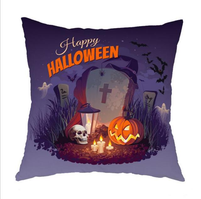 Flannel Pumpkin Pillow Cover For Halloween
