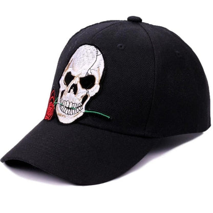 Skull Embroidery Sun Shade Baseball Cap