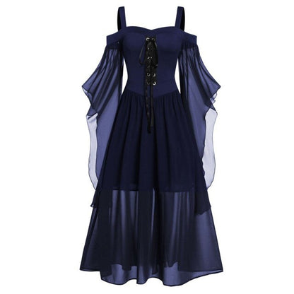 Women Halloween Gothic Punk Plus Size Lace Dress
