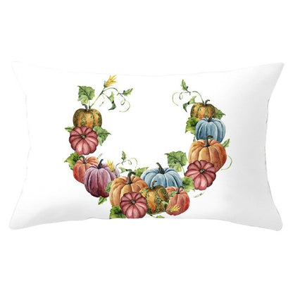 Decorative Halloween Pumpkin Wreath Cushion Cover
