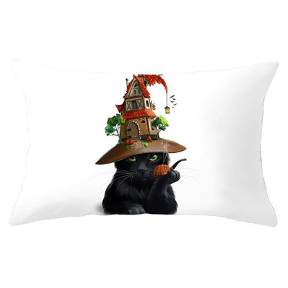 Decorative Halloween Pumpkin Wreath Cushion Cover