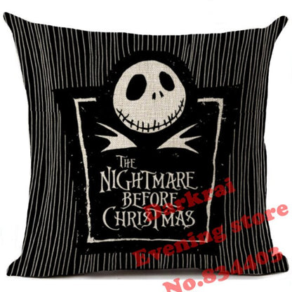 Skull Jack Cartoon Printed Cushion Cover