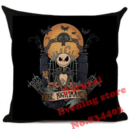 Skull Jack Cartoon Printed Cushion Cover