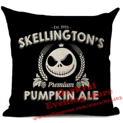 Skull Jack Cartoon Printed Cushion Cover