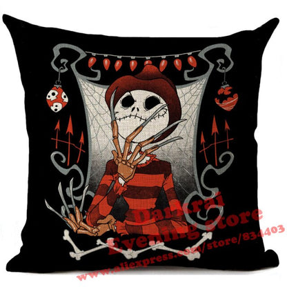 Skull Jack Cartoon Printed Cushion Cover